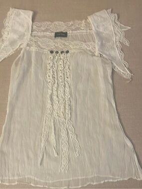 Motivi White Lace-Trim Square Neck Camisole